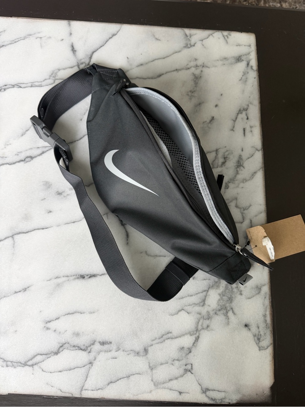 Nike Black Waist Bag with White Swoosh